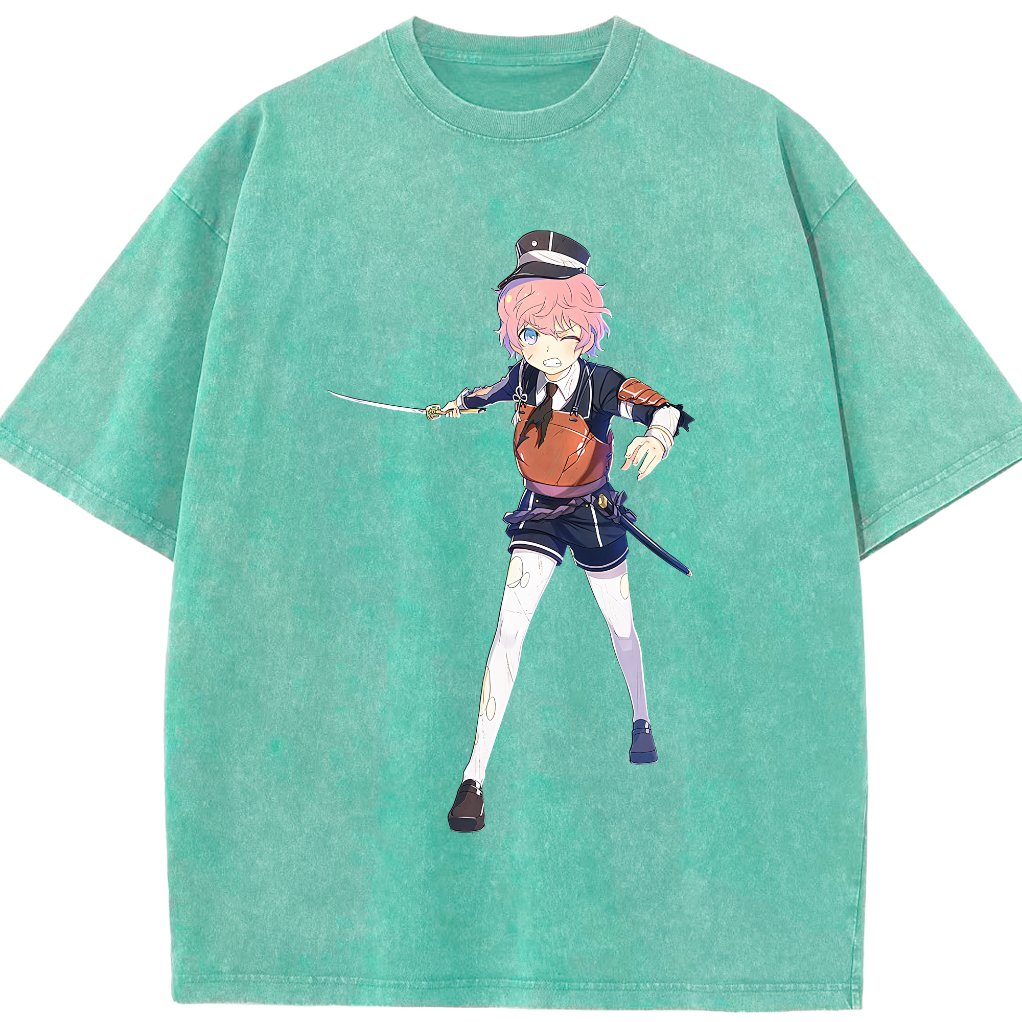 （画像用） 刀剣乱舞 Touken Ranbu 綿100% ヴィンテージ風 半袖Tシャツ（フロントプリント）